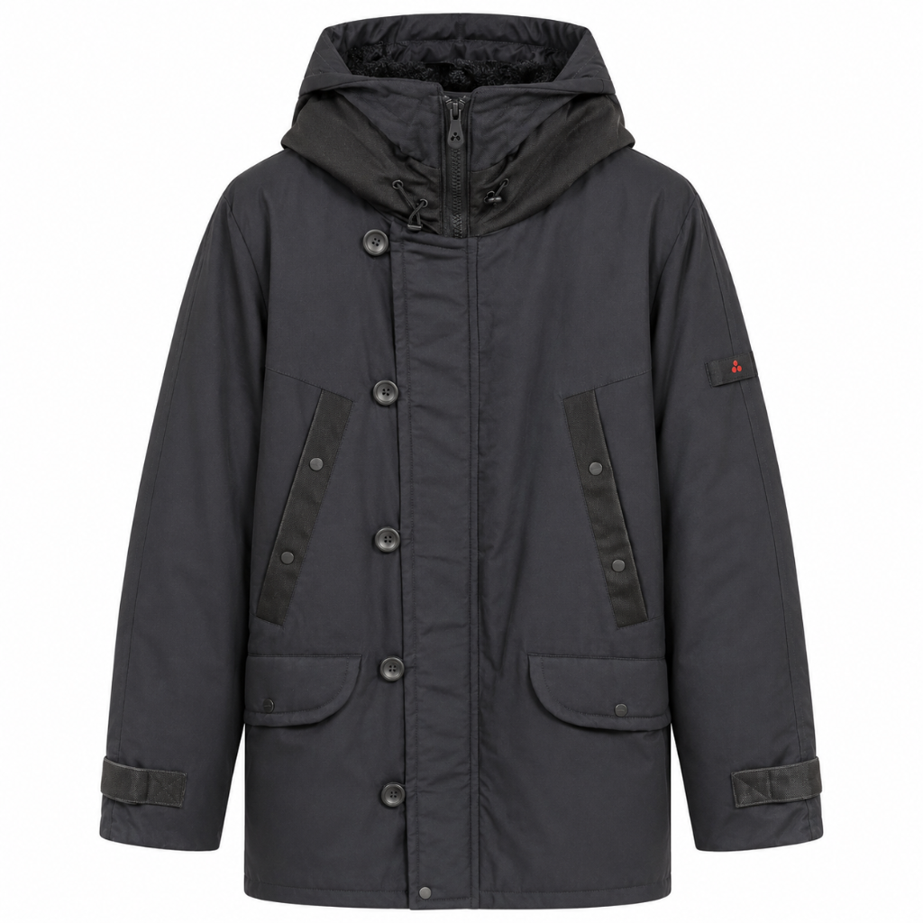 Peuterey Man Down Jacket Fadi Eco Fur Blue