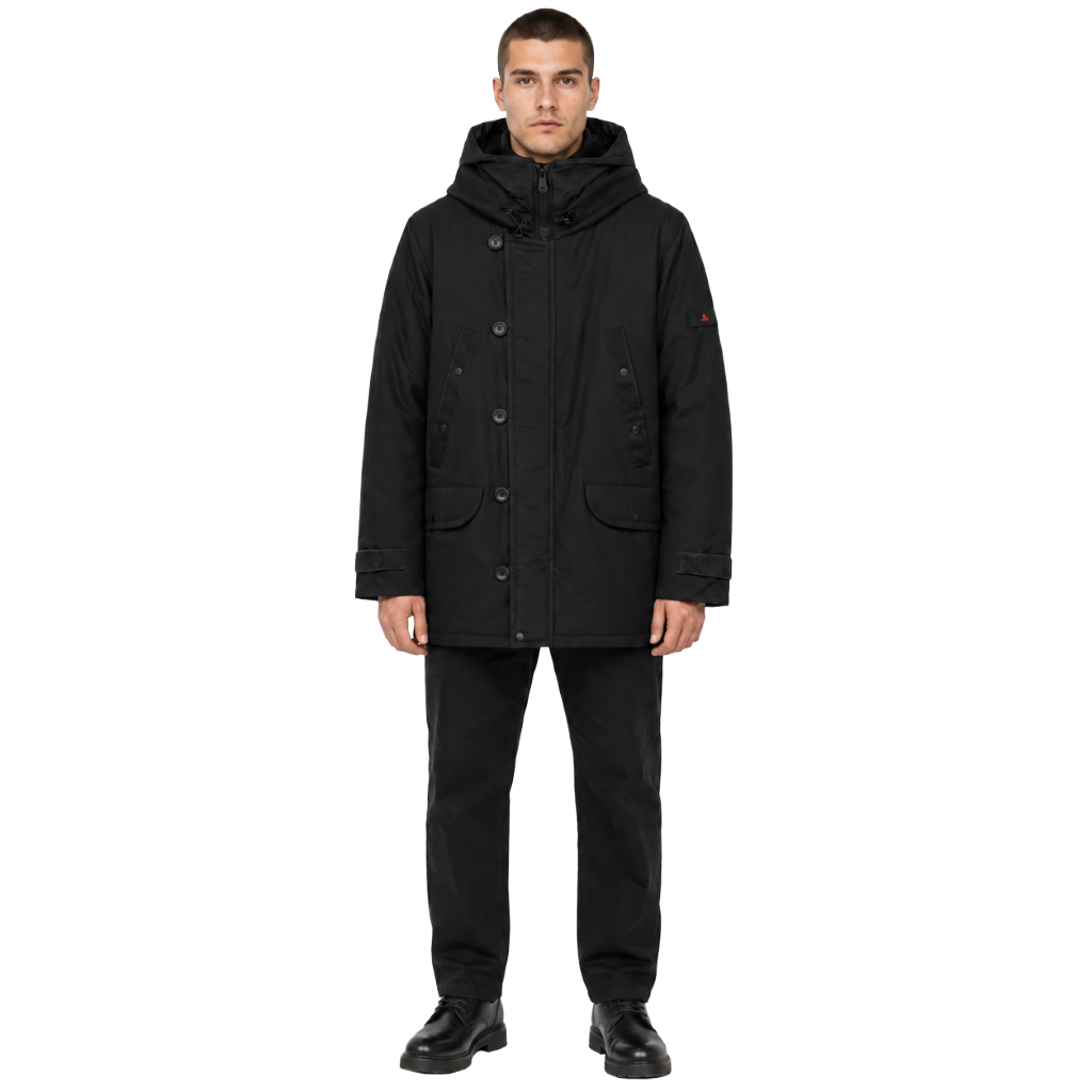 Peuterey Man Down Jacket Fadi Eco Fur Black