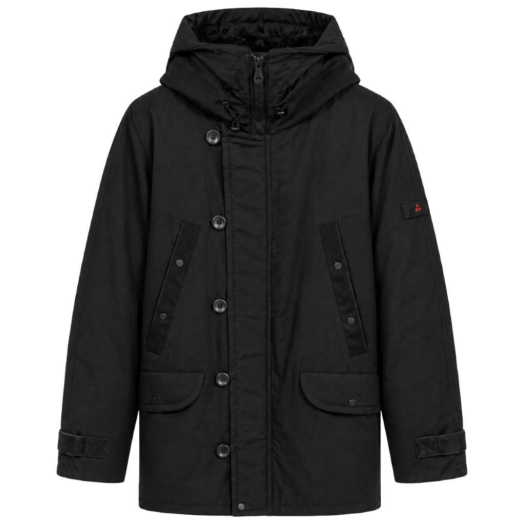 Peuterey Man Down Jacket Fadi Eco Fur Black