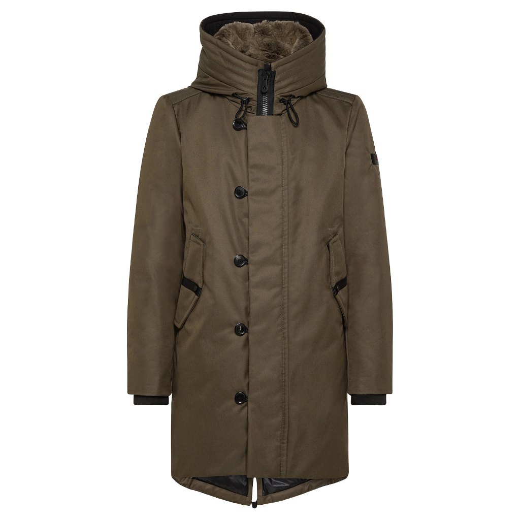 Peuterey Man Down Jacket Kasa Fur Green