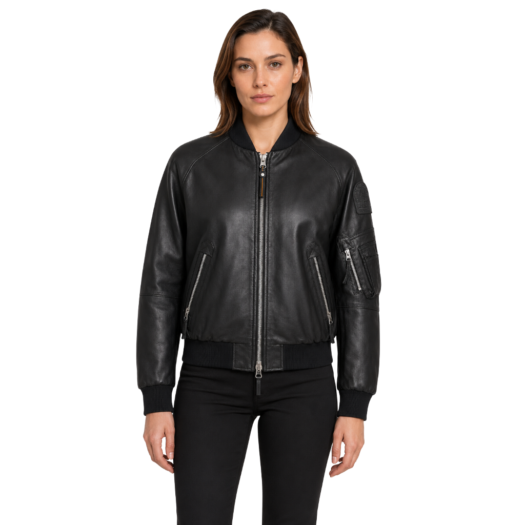 Parajumpers Woman Bomber Faurel Leather Black