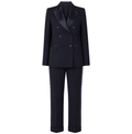 Loro Piana Fabric Woman Suit Double-Breasted Blue