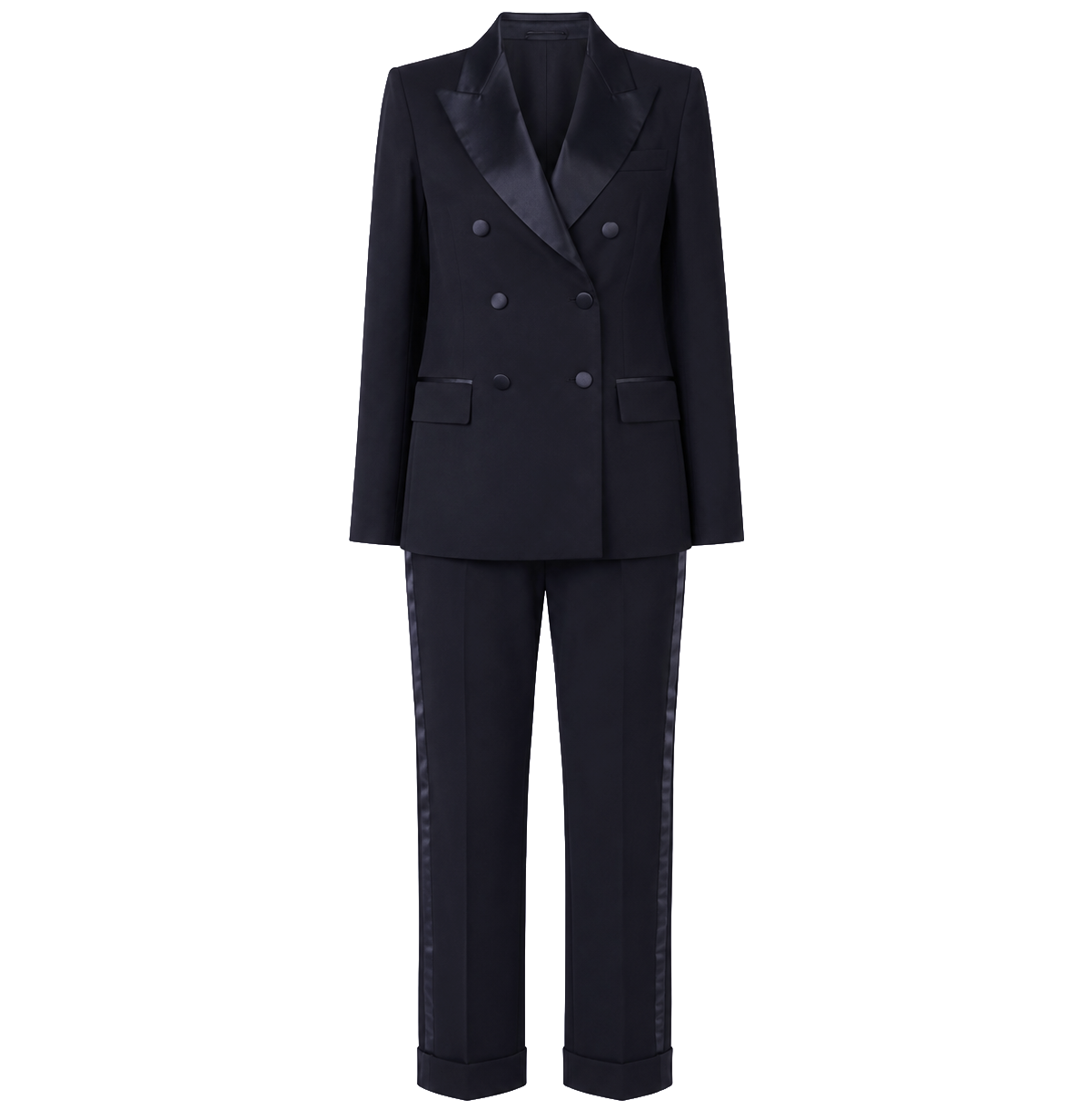 Loro Piana Fabric Woman Suit Double-Breasted Blue