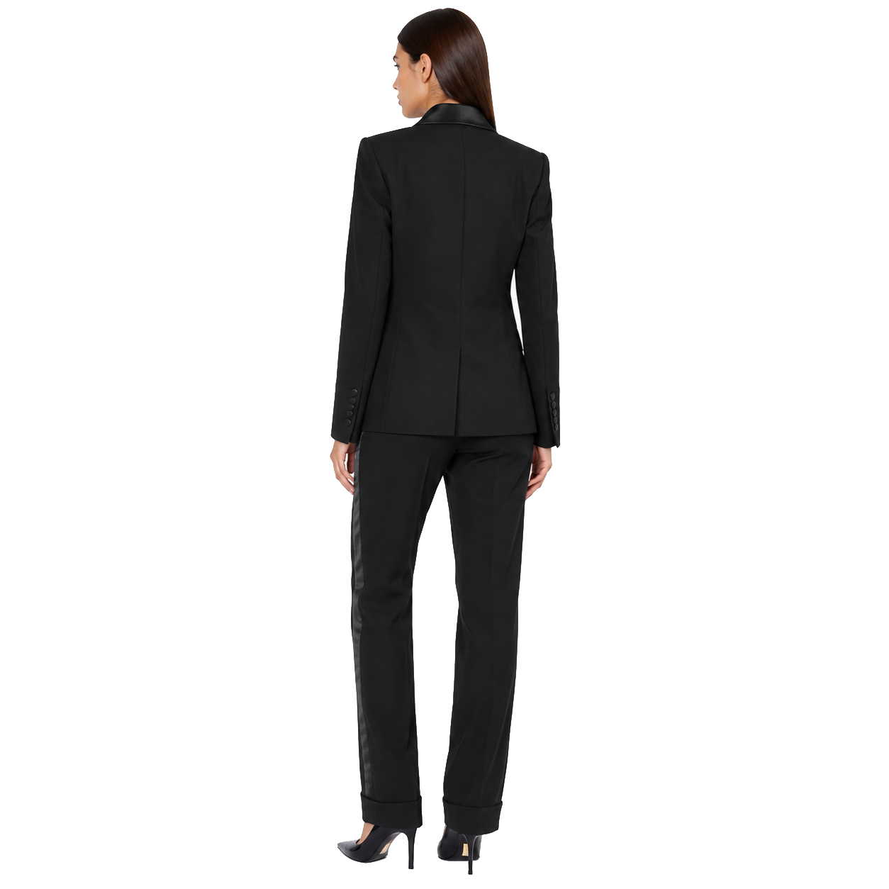 Loro Piana Fabric Woman Suit Double-Breasted Black