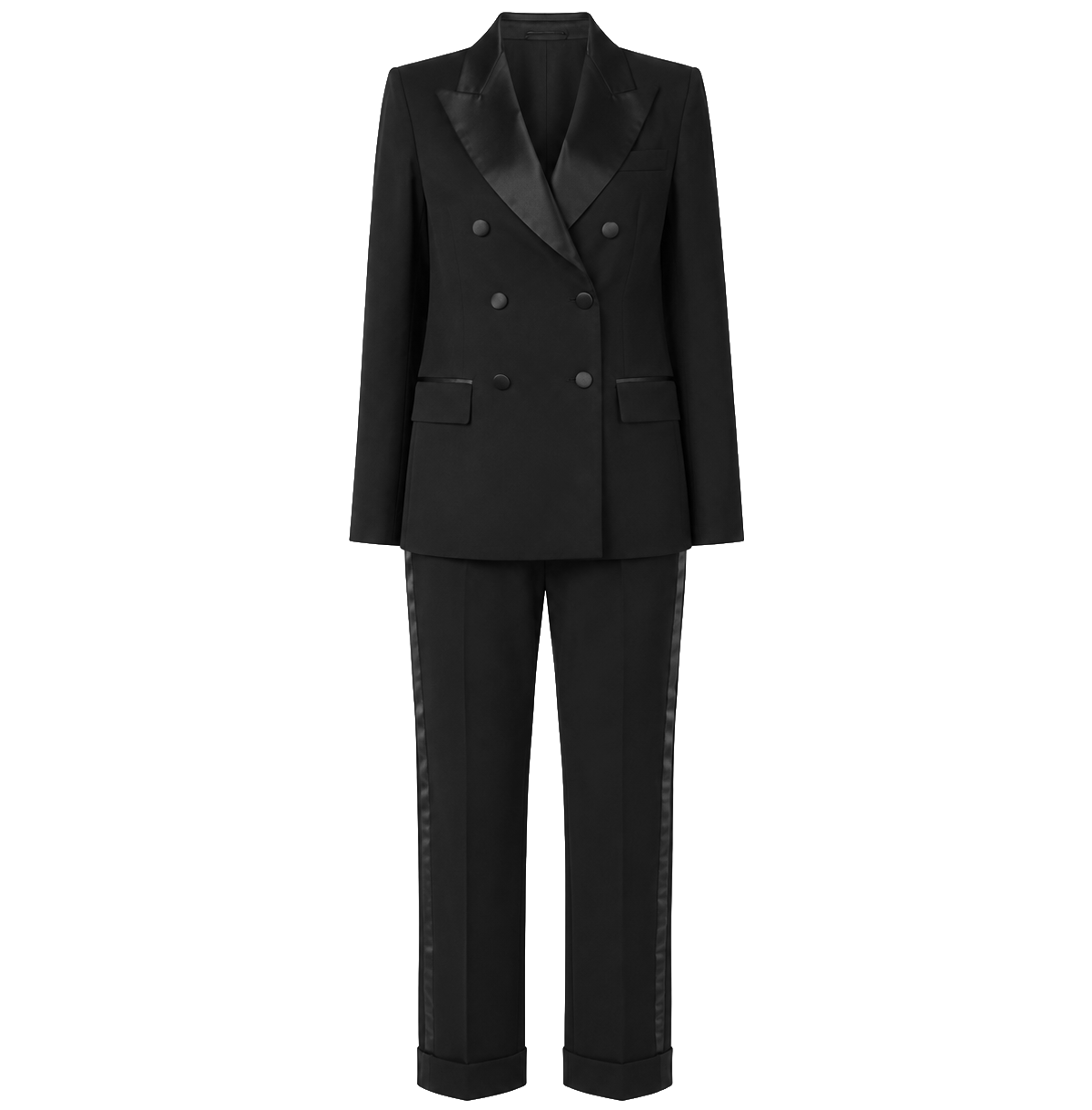 Loro Piana Fabric Woman Suit Double-Breasted Black