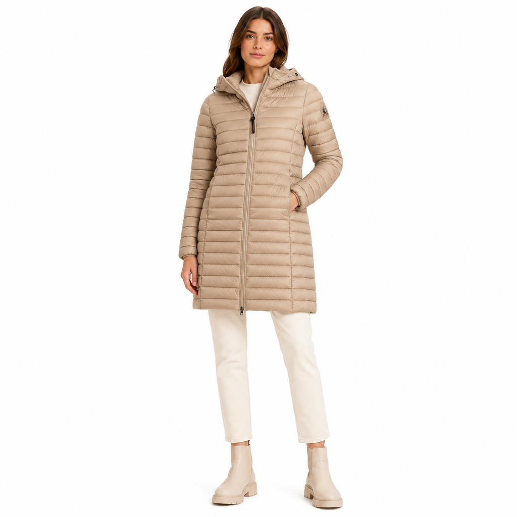 Parajumpers Woman Down Jacket Long Irene Beige