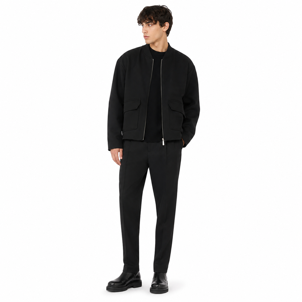 Alpha Studio Man Bomber Gabardina Black