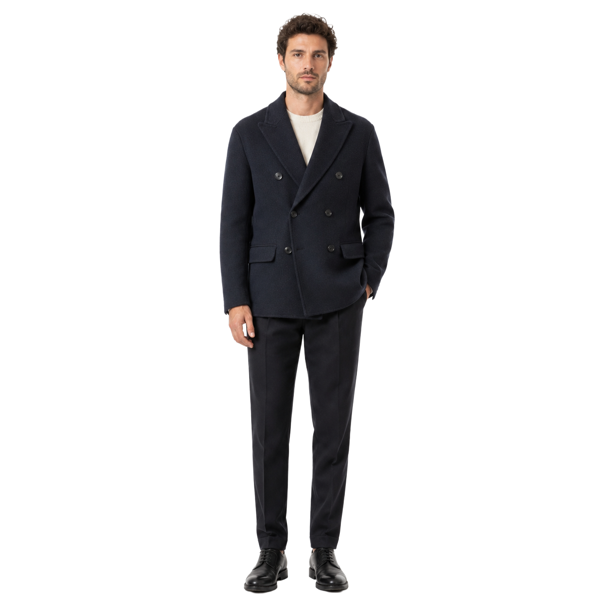 Alpha Studio Man Jacket Double-Breasted Blue