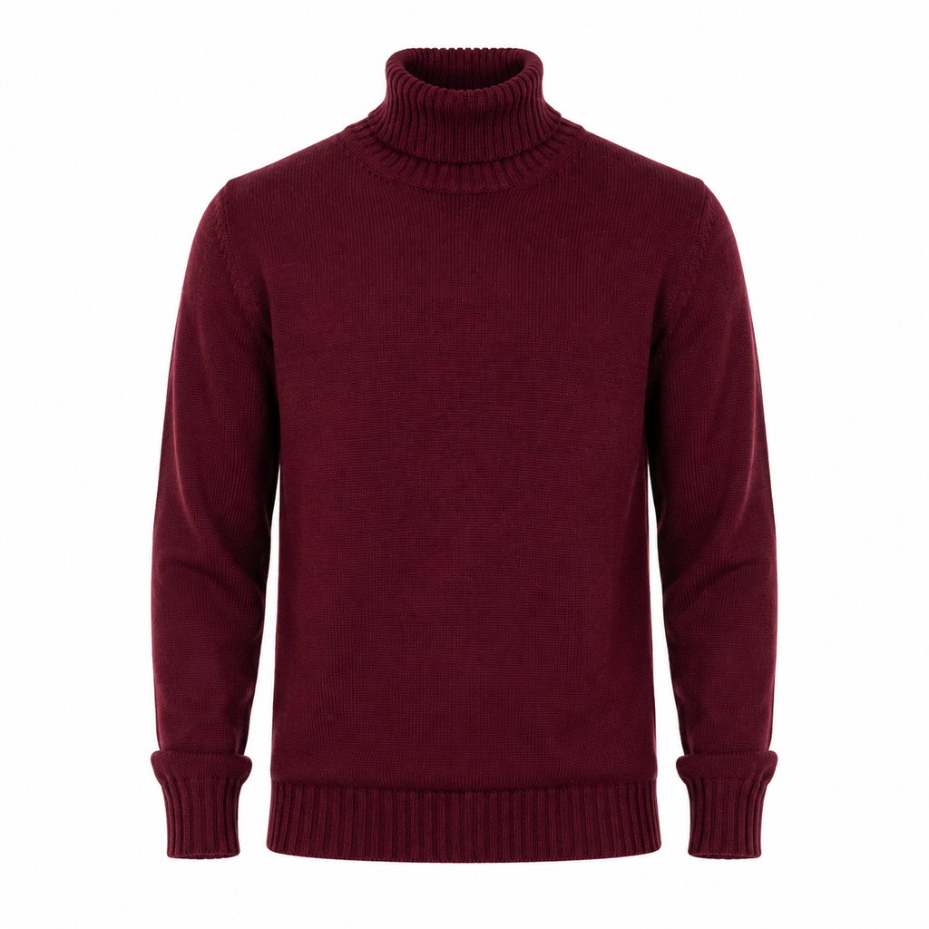 Alpha Studio Man Turtleneck Wool Red
