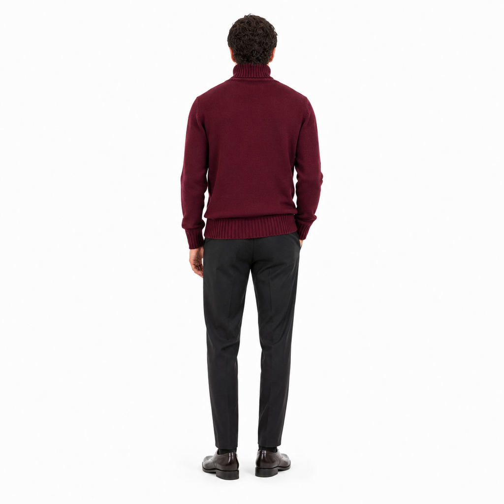 Alpha Studio Man Turtleneck Wool Red
