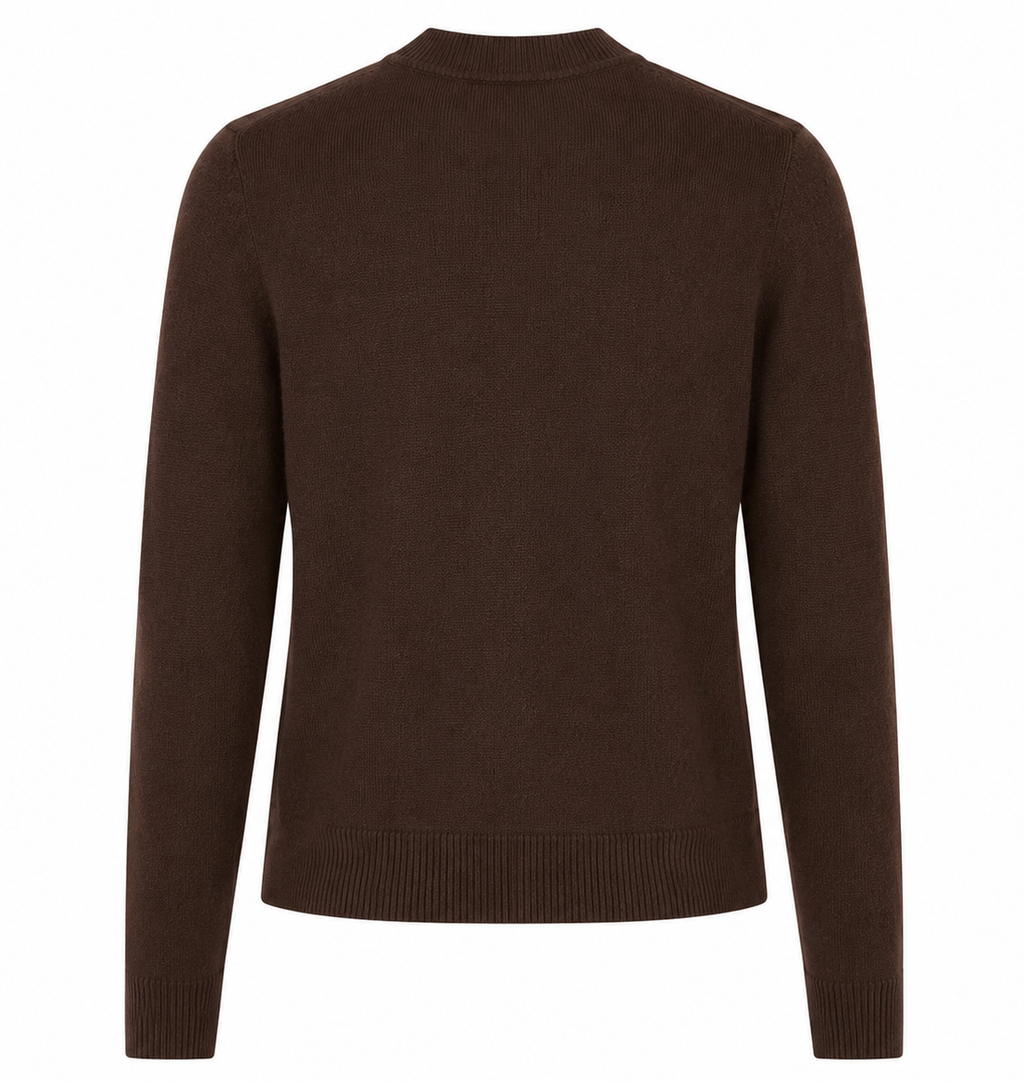 Alpha Studio Woman Rebecca Cropped Long Retrò Sweaters Brown