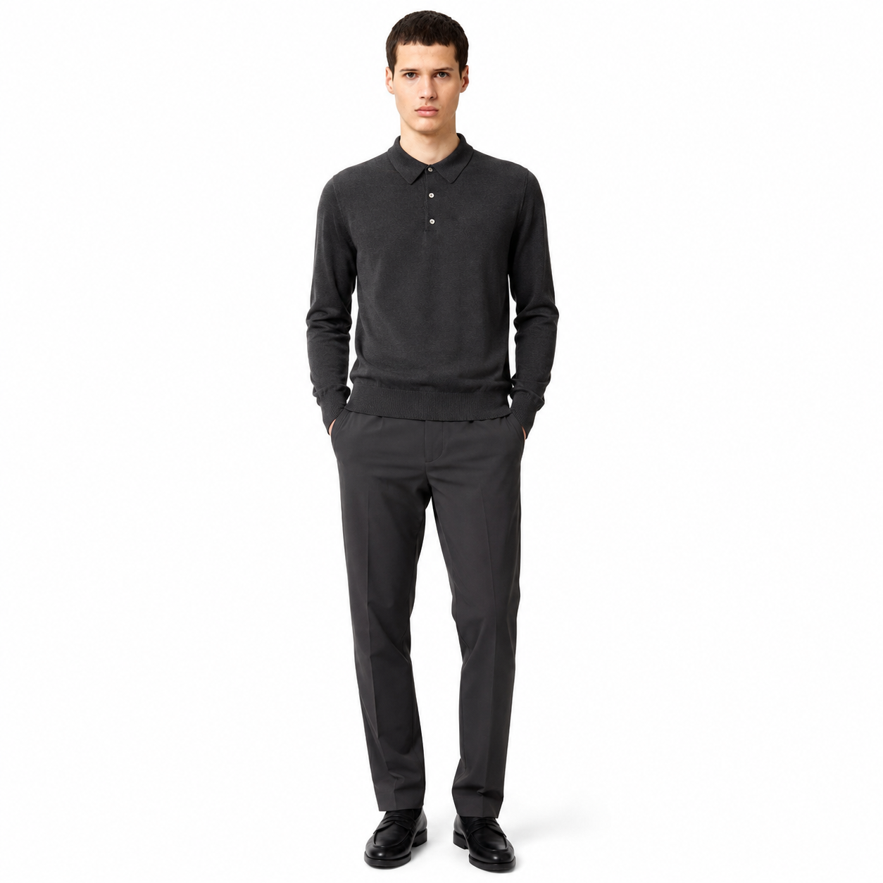 Alpha Studio Man Polo Ultrafine Grey