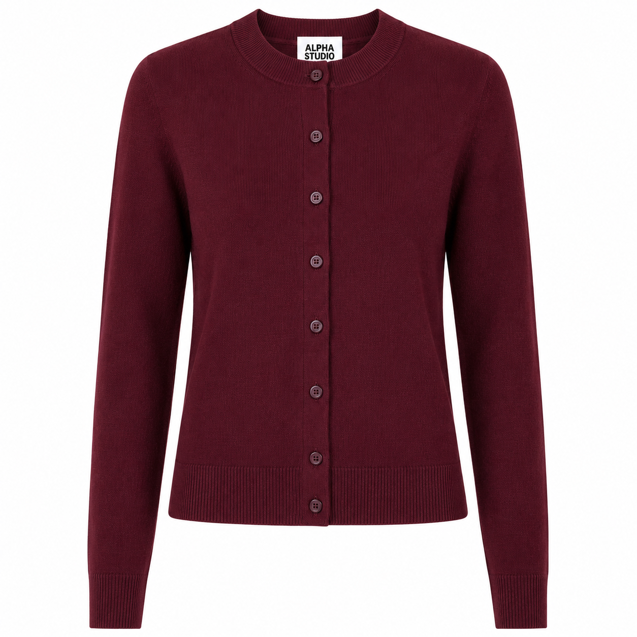 Alpha Studio Woman Rebecca Cropped Long Retrò Sweaters Red