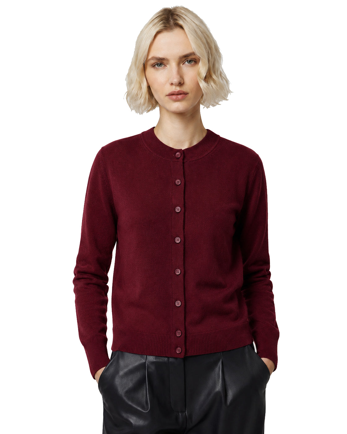 Alpha Studio Woman Rebecca Cropped Long Retrò Sweaters Red