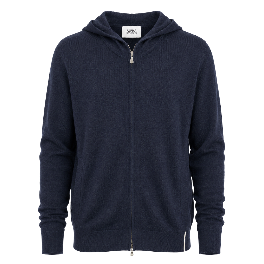 Alpha Studio Man Sweatshirt Zip Geelong Blue