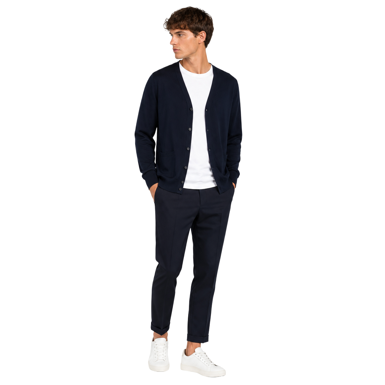 Alpha Studio Man Cardigan Ultrafino Blue