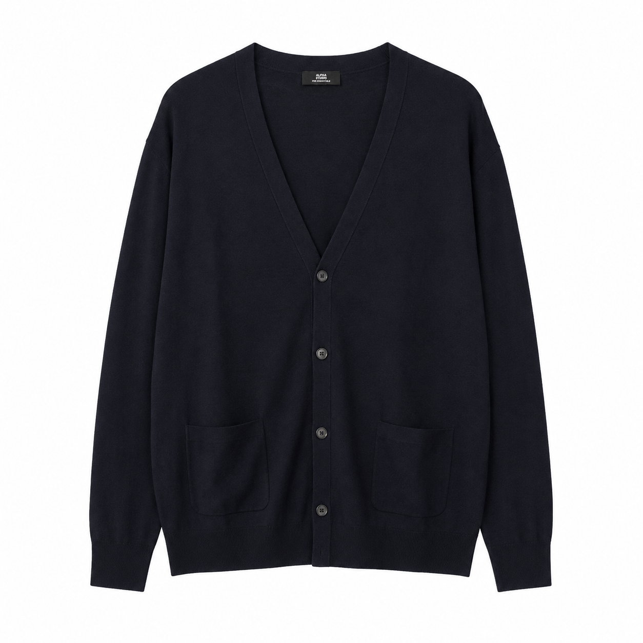 Alpha Studio Man Cardigan Ultrafino Blue