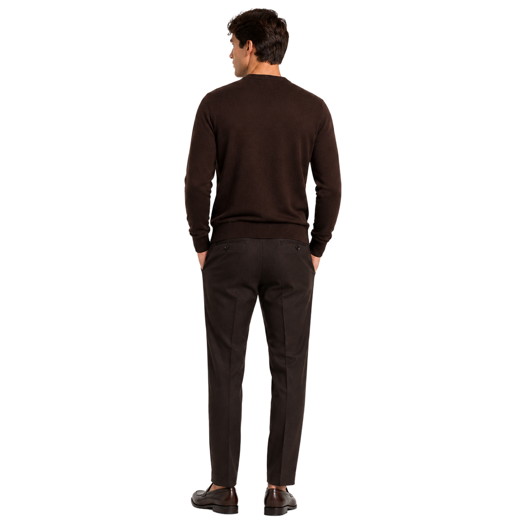 Alpha Studio Man Knit Gircollo Wool Merino Brown