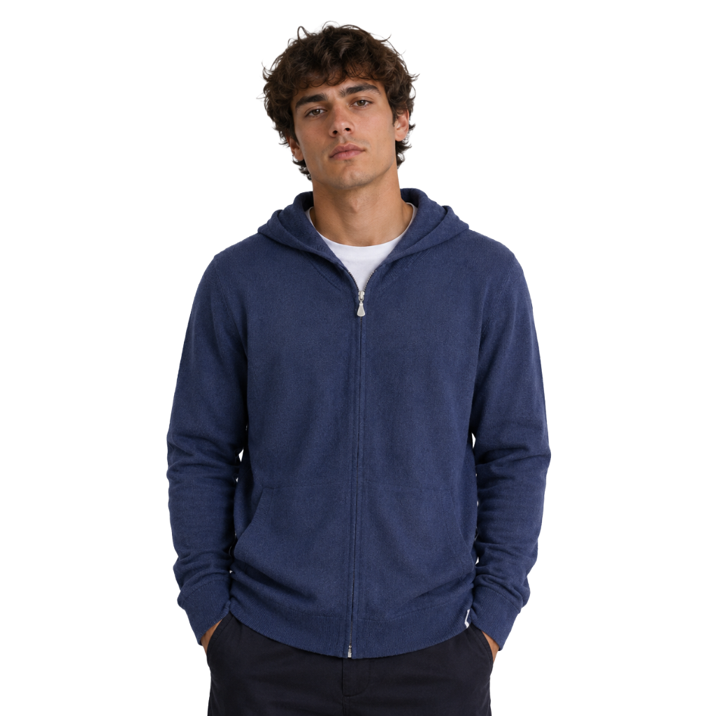 Alpha Studio Man Sweatshirt Zip Geelong Blue
