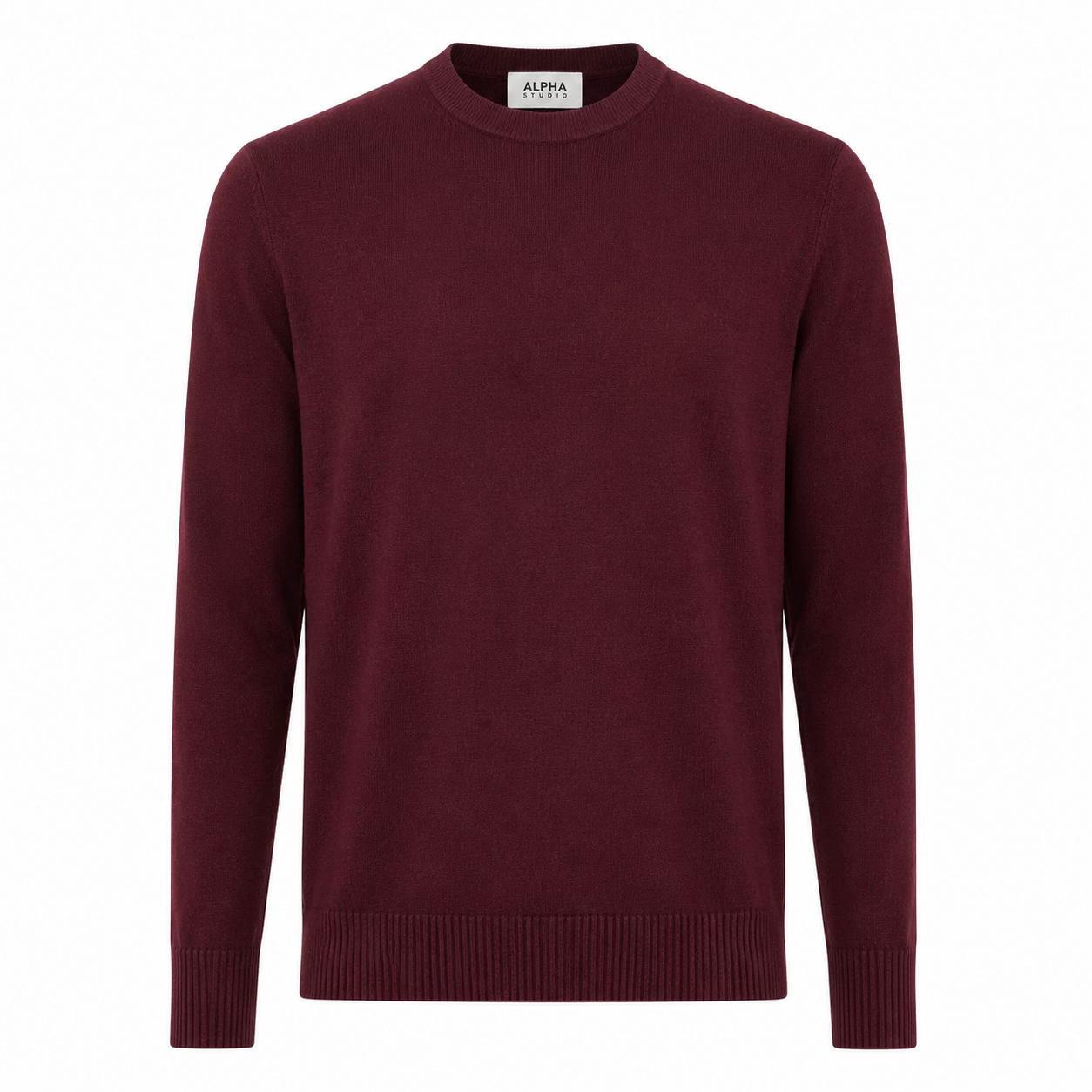 Alpha Studio Man Knit Gircollo Wool Merino Red