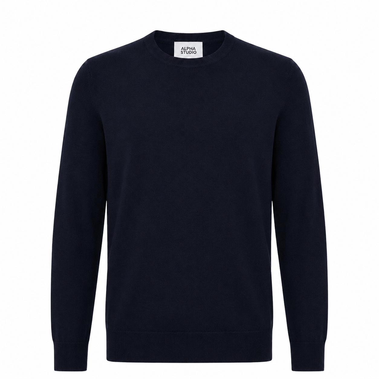 Alpha Studio Man Knit Gircollo Wool Merino Blue