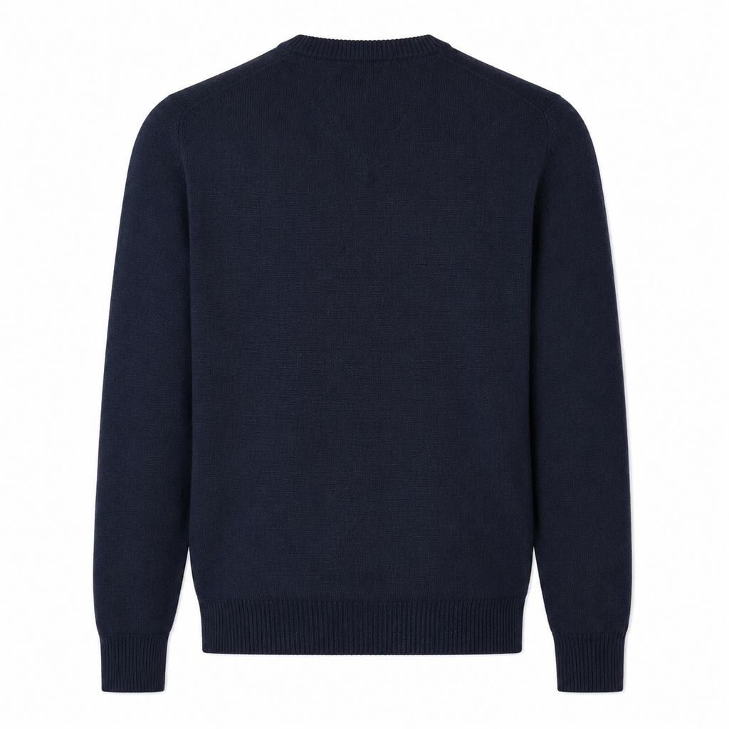Alpha Studio Man Knit V-Neck Blue