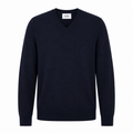 Alpha Studio Man Knit V-Neck Blue