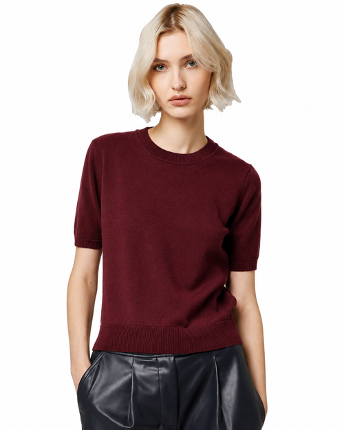 Alpha Studio Woman Crew Neck Cropped Retrò Sweaters Red