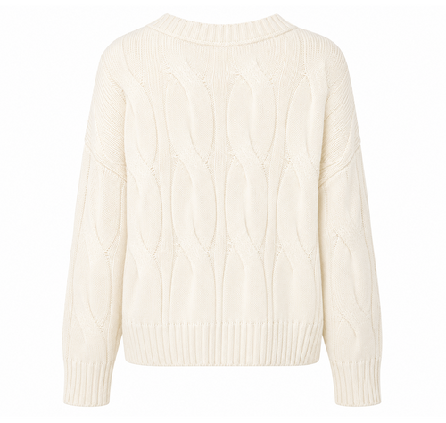 Alpha Studio Woman Boxy Weaving Sweaters White