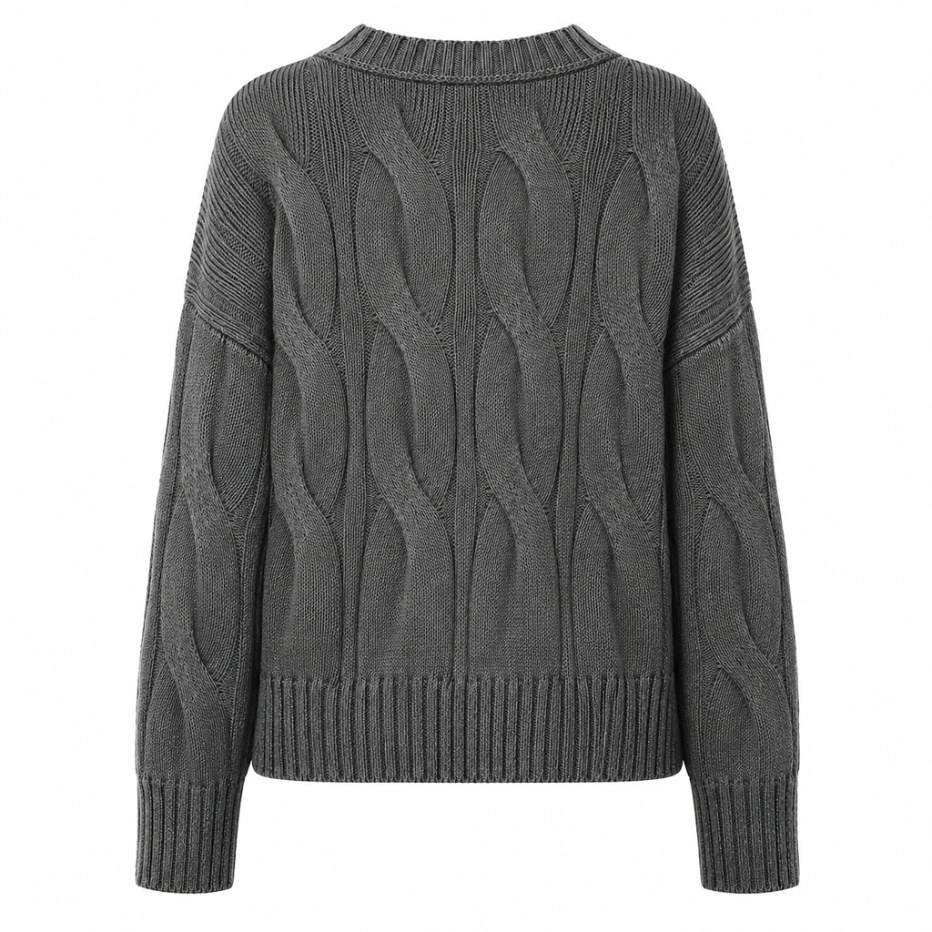 Alpha Studio Woman Boxy Weaving Sweaters Grey