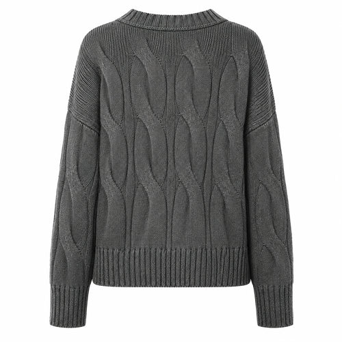 Alpha Studio Woman Boxy Weaving Sweaters Grey