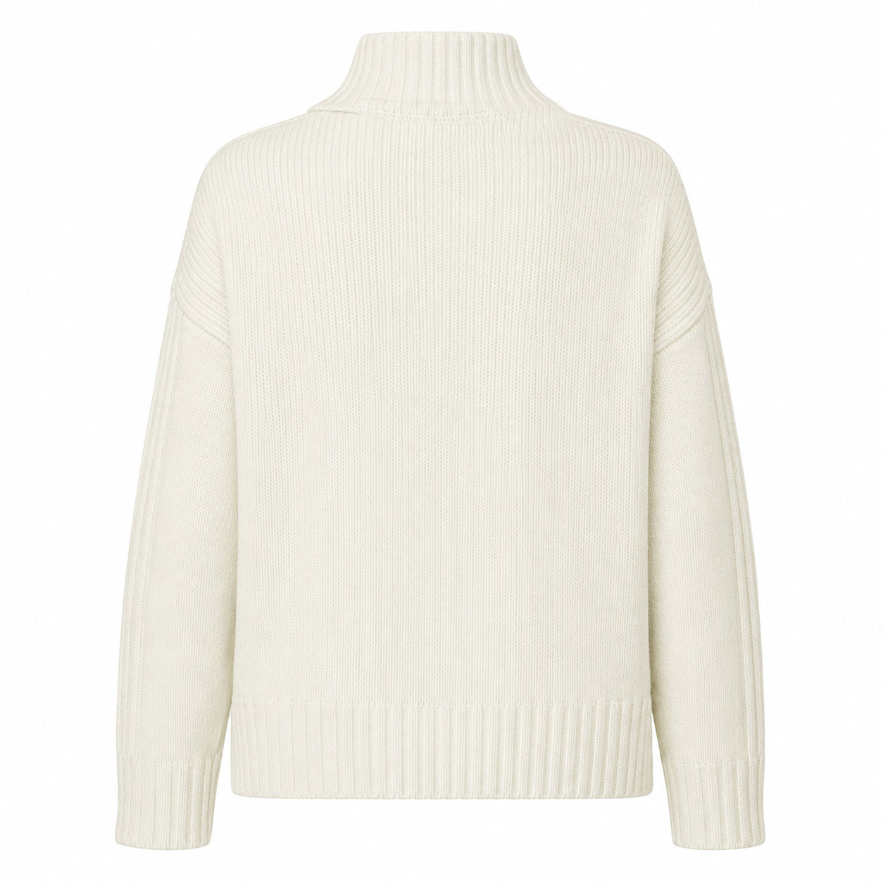 Alpha Studio Woman High Neck Coste Mix Sweaters White