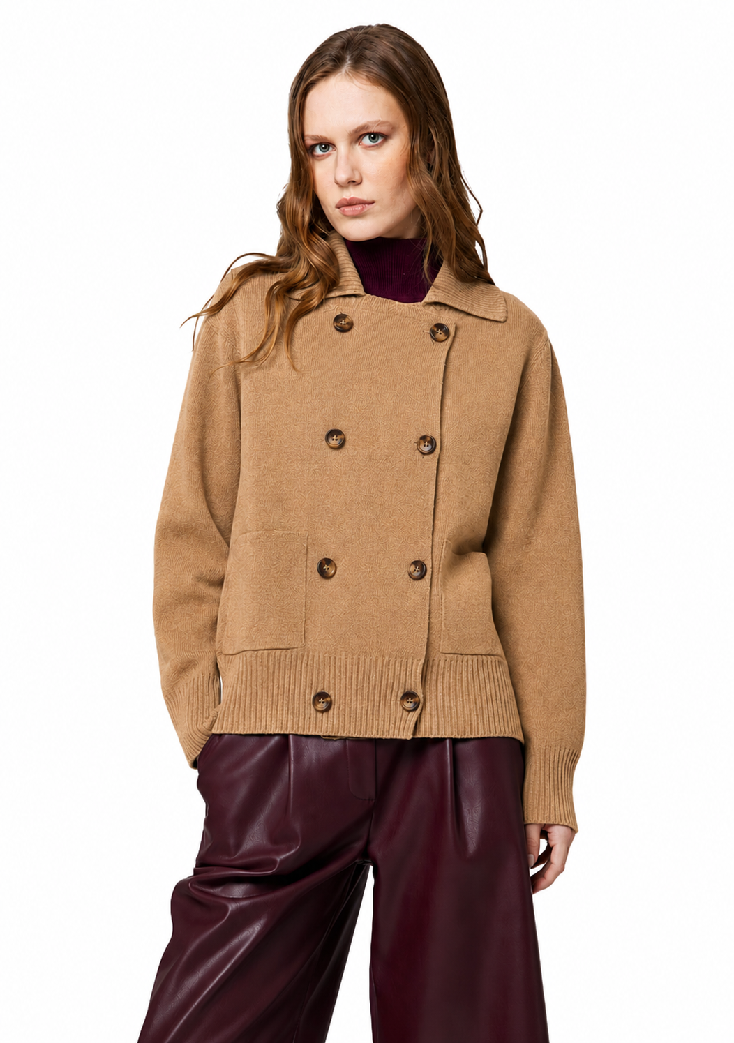 Alpha Studio Woman Jacket Doppio Petto Retrò Camel