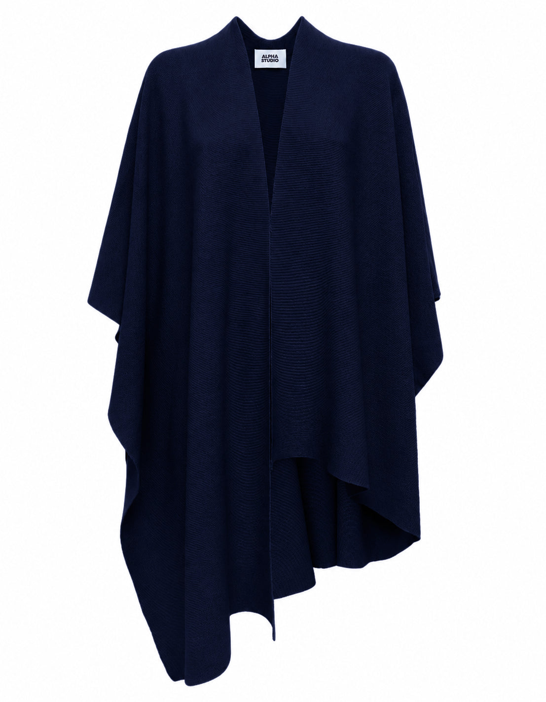 Alpha Studio Woman Poncho Links Contemporary Sport Poncho Blue