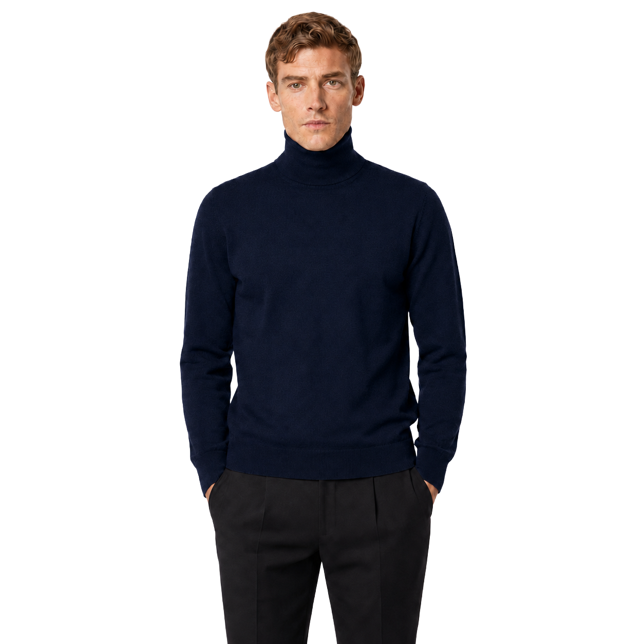 Alpha Studio Man Knit Ciclista High Neck Blue