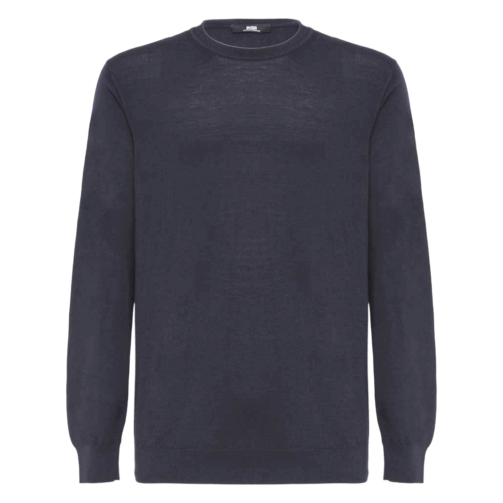 Alpha Studio Man Knit Crew Neck Merinos Blue