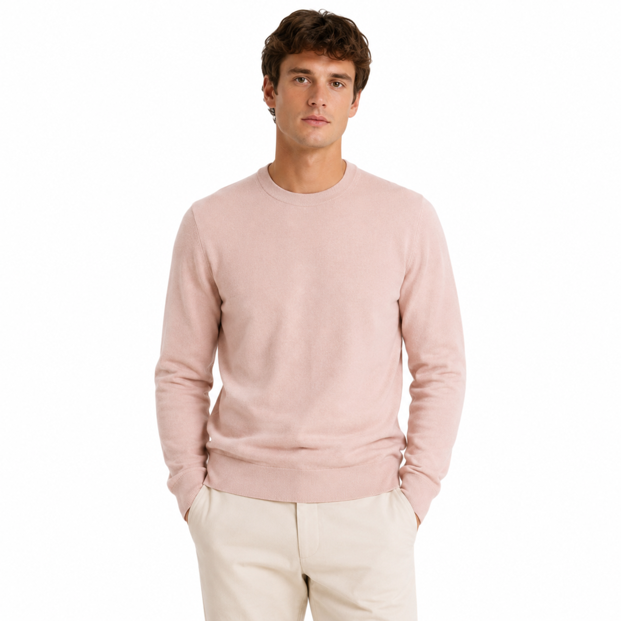 Alpha Studio Man Knit Sleeve Long Pink