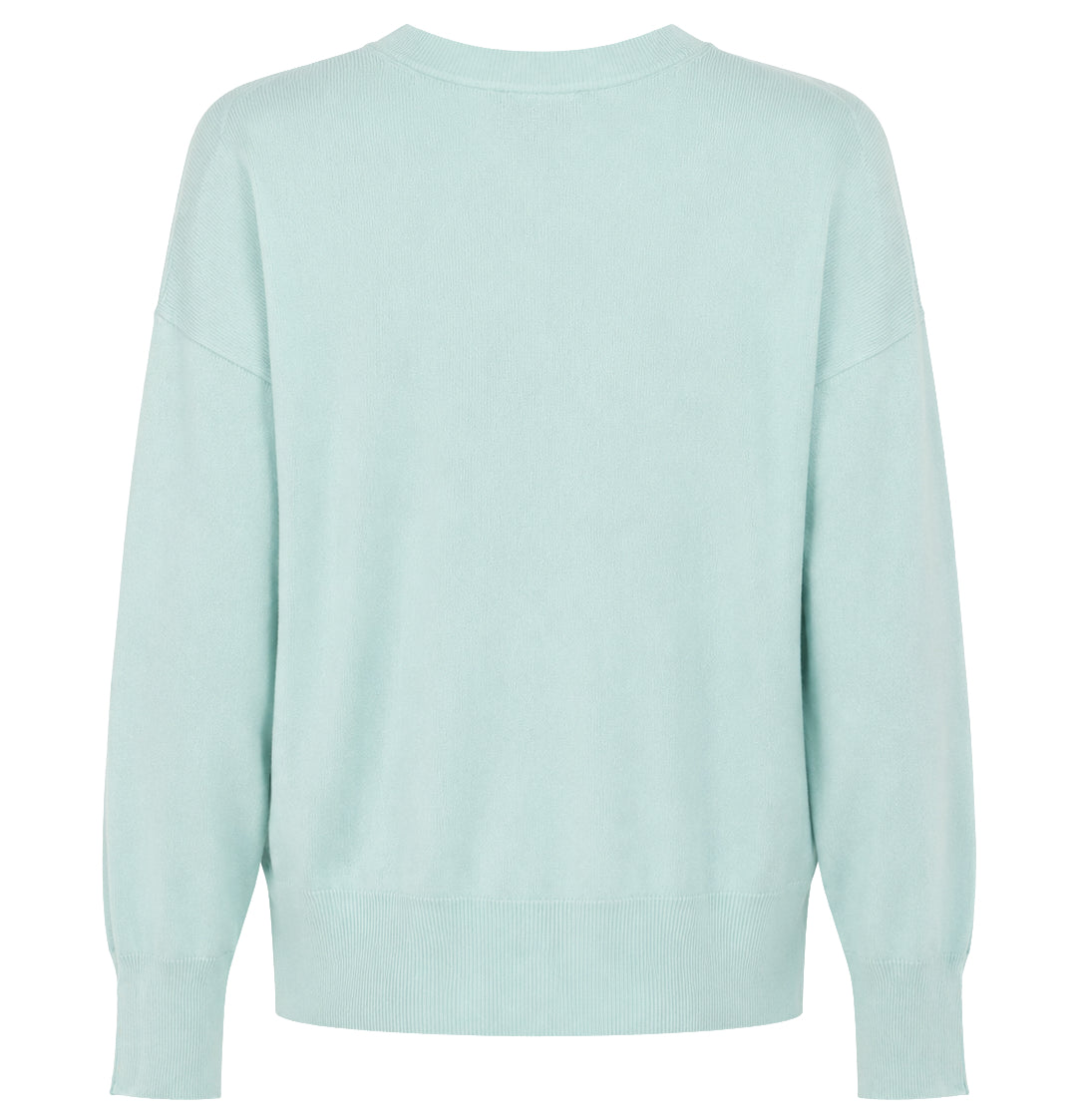 Alpha Studio Woman Crew Neck seta-cashmere Sweaters Green