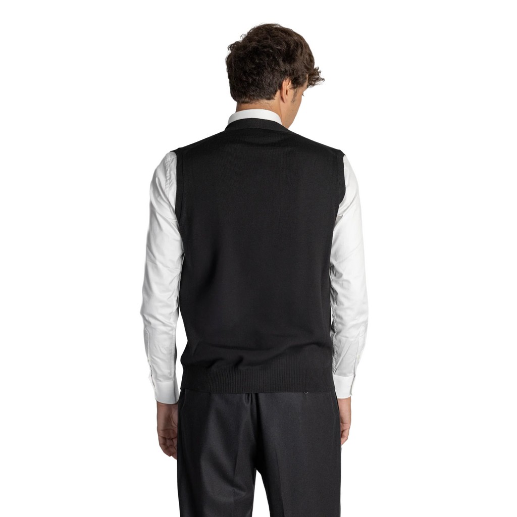 Alpha Studio Man Cardigan Sleeveless Blue