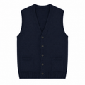 Alpha Studio Man Cardigan Sleeveless Blue