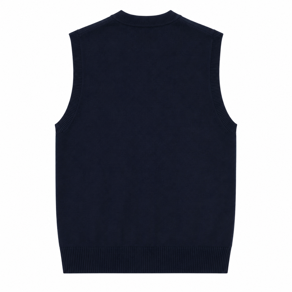 Alpha Studio Man Cardigan Sleeveless Blue