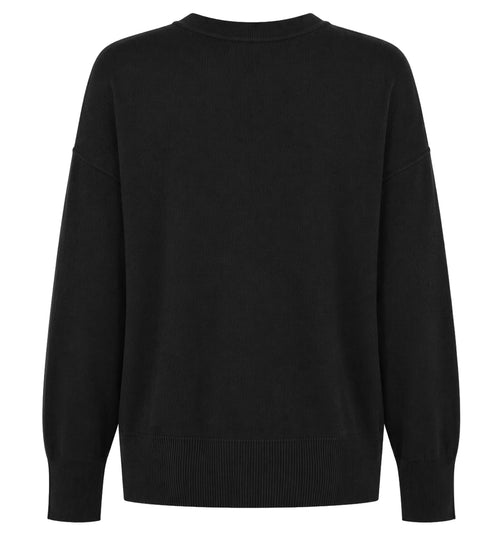 Alpha Studio Woman Crew Neck seta-cashmere Sweaters Black