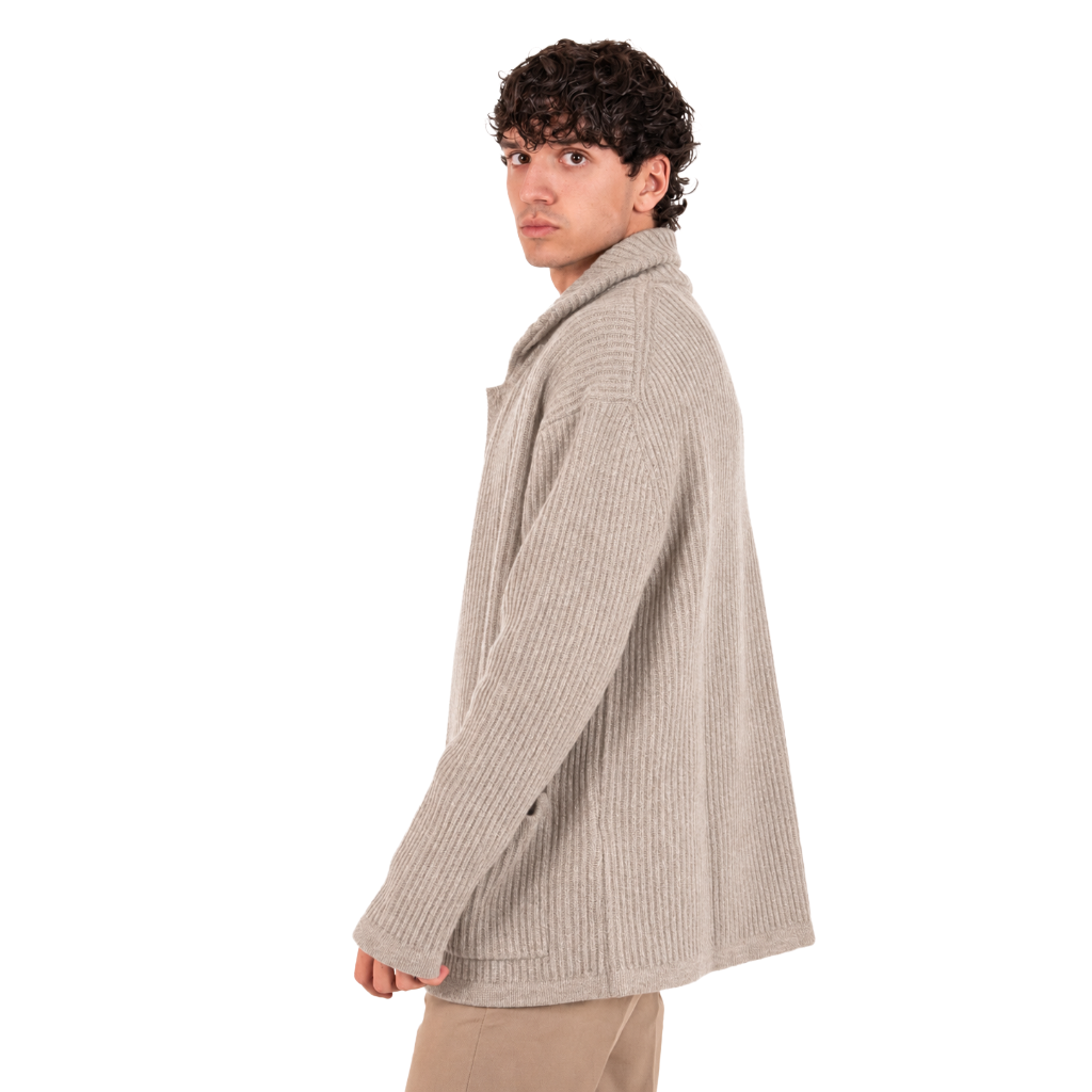 Alpha Studio Man Bomber Wool Cashmere Grey