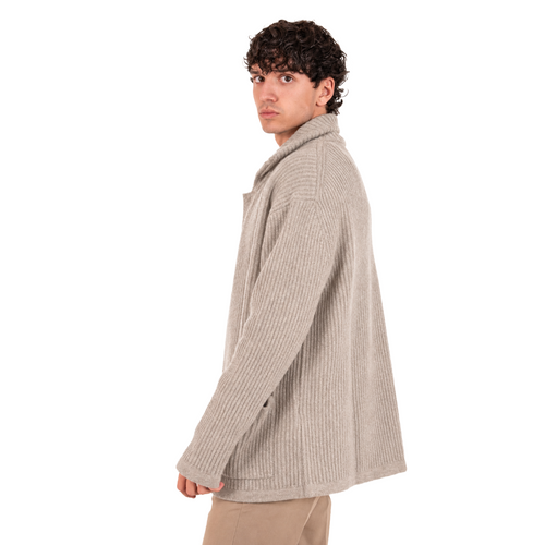 Alpha Studio Man Bomber Wool Cashmere Grey