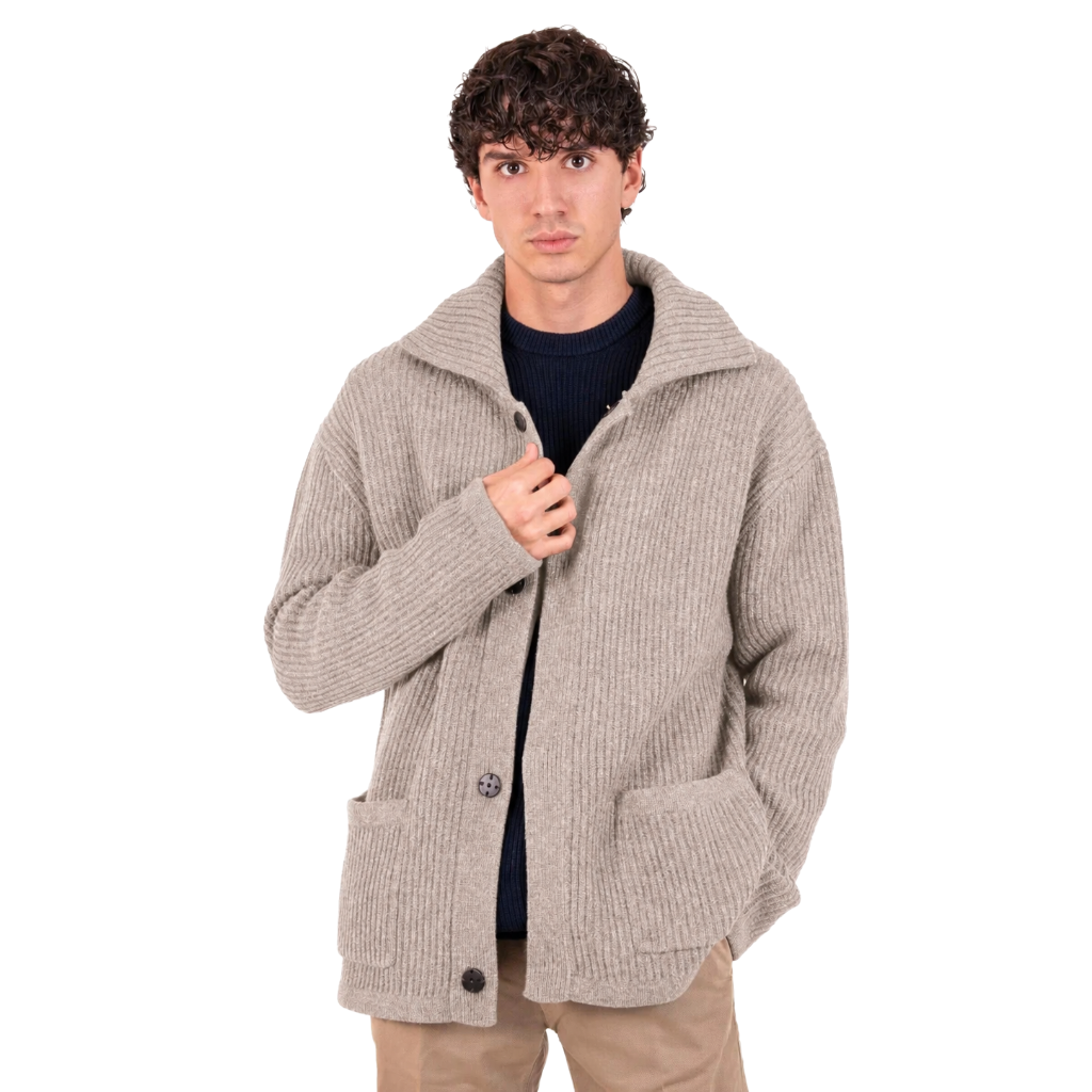 Alpha Studio Man Bomber Wool Cashmere Grey