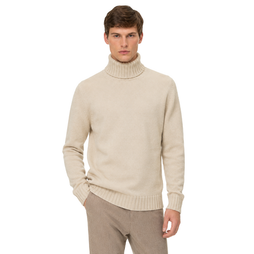 Alpha Studio Man Turtleneck Ribbed Beige