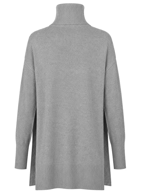 Alpha Studio Woman Turtleneck Mix Shapes Grey