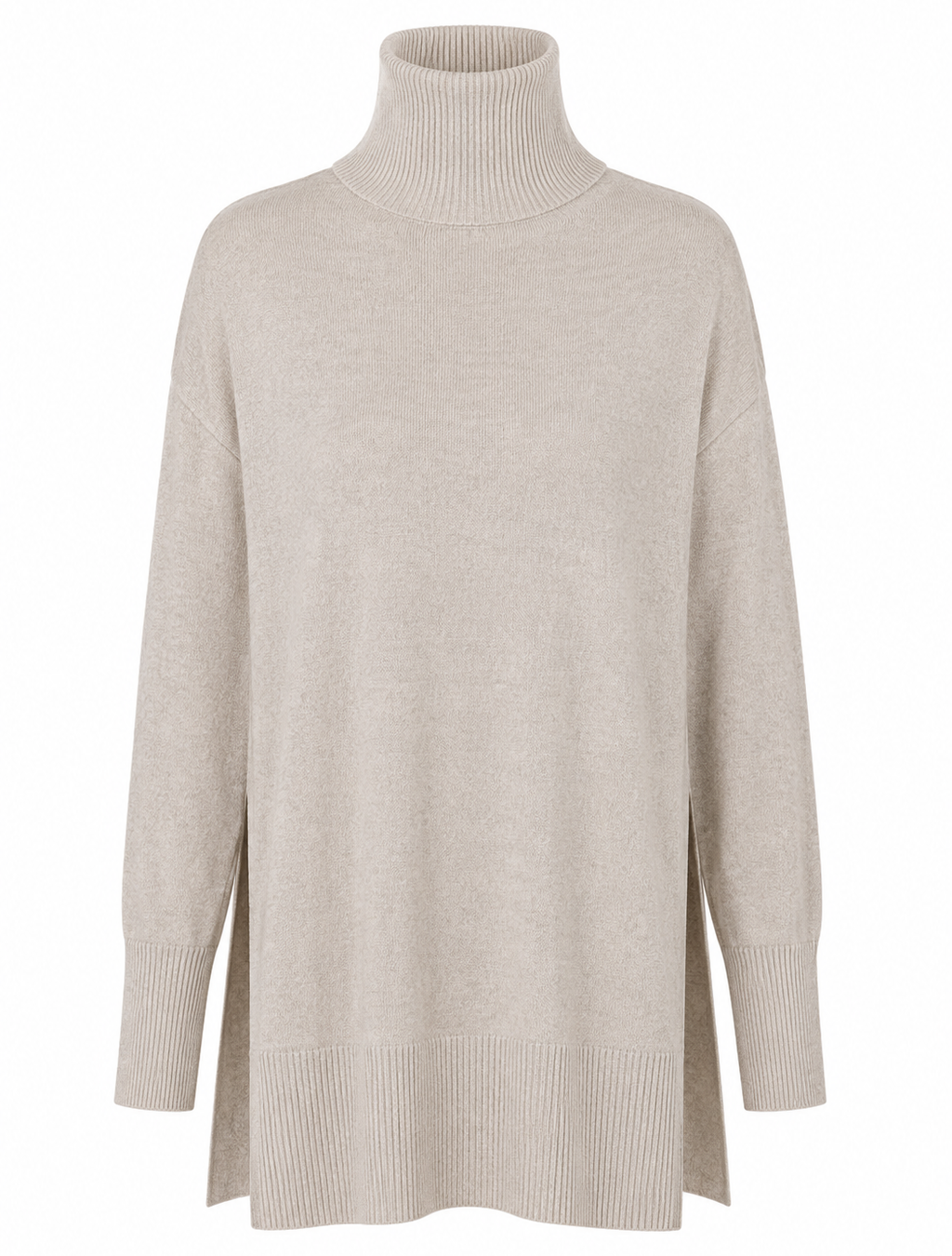 Alpha Studio Woman Turtleneck Mix Shapes Beige