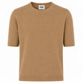 Alpha Studio Woman Crew Neck Gomito Coste Mix Sweaters Camel
