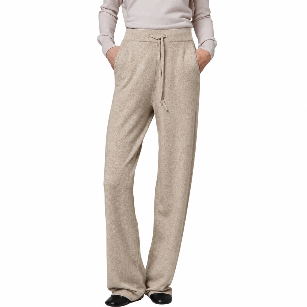 Alpha Studio Woman Panta Wide Leg Mix Shapes Trousers Beige